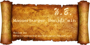 Wasserburger Benjámin névjegykártya