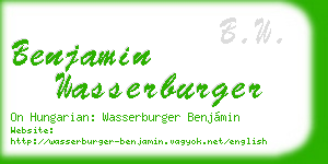 benjamin wasserburger business card