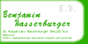 benjamin wasserburger business card
